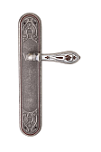 Дверная ручка на планке Val de Fiori мод. Белладжио (серебро антич. с эмалью) проходна