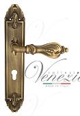 Дверная ручка Venezia на планке PL90 мод. Florence (мат. бронза) под цилиндр
