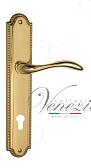 Дверная ручка Venezia на планке PL98 мод. Alessandra (полир. латунь) под цилиндр